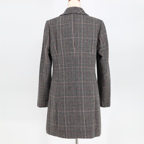 INC Int. Concepts Women Grey Plaid Wool Blend Classic Warm Walker Coat Size S - Picture 7 of 8